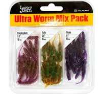 Слаги съедобные искусственные Lucky John LJ Pro Series ULTRAWORM 1,4in, (03.50)/MIX1, 45шт. 140192-MIX1