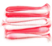 Виброхвост Yaman PRO Betta, р.4,5 inch, цвет #27 - Red White, 5 шт. YP-B45-27