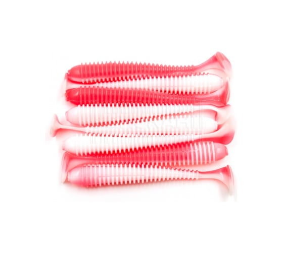 Виброхвост Yaman PRO Betta, р.4,5 inch, цвет #27 - Red White, 5 шт. YP-B45-27 1
