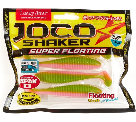 Съедобные плавающие виброхвосты LUCKY JOHN LJ Pro Series JOCO SHAKER 3.5in, цвет T42, 4шт. 140302-T42