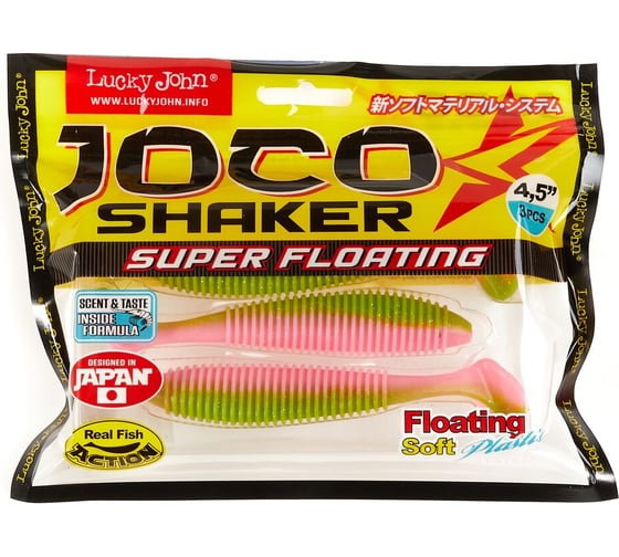 Съедобные плавающие виброхвосты LUCKY JOHN LJ Pro Series JOCO SHAKER 4.5in, цвет T42, 3шт. 140303-T42
