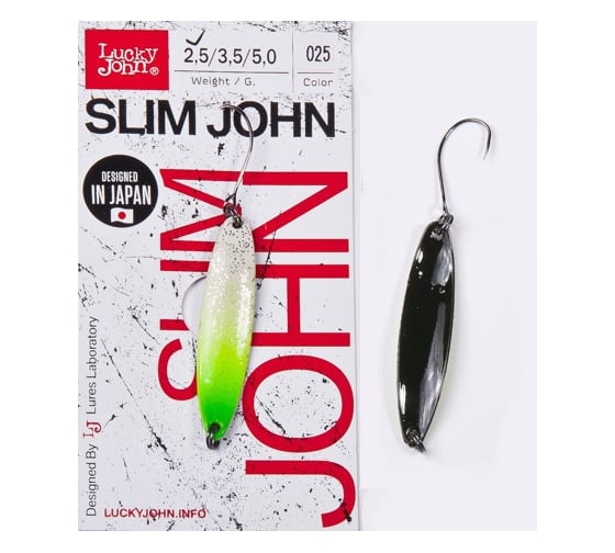 Колеблющаяся блесна LUCKY JOHN SLIM JOHN, длина 37 мм, 02.5г, цвет 025 LJSJ25-025