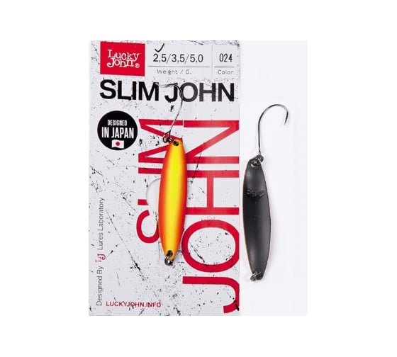 Колеблющаяся блесна LUCKY JOHN SLIM JOHN, длина 37 мм, 02.5г, цвет 024 LJSJ25-024