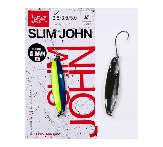 Колеблющаяся блесна LUCKY JOHN SLIM JOHN, длина 37 мм, 02.5г, цвет 021 LJSJ25-021 1