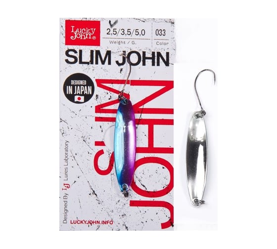 Колеблющаяся блесна LUCKY JOHN SLIM JOHN, длина 37 мм, 02.5г, цвет 033 LJSJ25-033 1