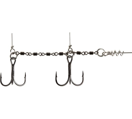 Стальная оснастка LUCKY JOHN STINGER POWER CHAIN 3.5+7.0см, оснащена тройниками №03/0+№2/0 1шт. LJP7402-L 1
