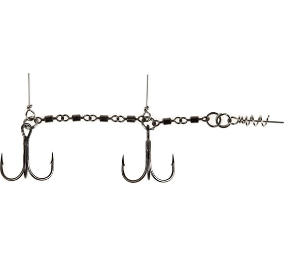 Стальная оснастка LUCKY JOHN STINGER POWER CHAIN 3.5+8.0см, оснащена тройниками №03/0+№3/0 1шт. LJP7402-XL 1