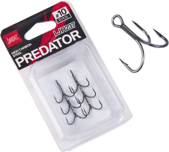 Крючки-тройники LUCKY JOHN PREDATOR серия LJH237, размер 010, 6шт. LJH237-010