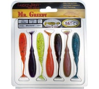 Съедобные искусственные виброхвосты LUCKY JOHN LJ Pro Series MISTER GREEDY 3.0in, цвет MIX1, 7шт. 140115-MIX1