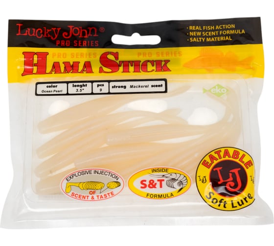 Съедобные искусственные виброхвосты LUCKY JOHN LJ Pro Series WACKY HAMA STICK 3.5in, цвет 033, 9шт. 140138-033