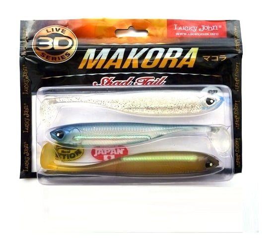 Виброхвосты LUCKY JOHN LJ 3D Series MAKORA SHAD TAIL 6.0in, цвет MIX1, 3шт. 140412-MIX1 1