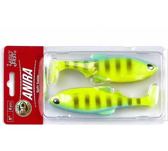 Виброхвосты LUCKY JOHN LJ 3D Series ANIRA SOFT SWIM 5,0in, цвет A02, 2шт. 140414-A02