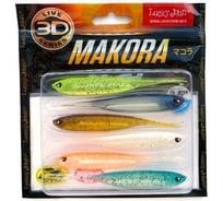 Виброхвосты LUCKY JOHN LJ 3D Series MAKORA SPLIT TAIL 4.0in, цвет MIX1, 6шт. 140409-MIX1