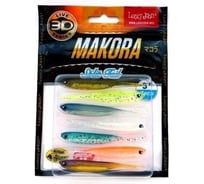 Виброхвосты LUCKY JOHN LJ 3D Series MAKORA SPLIT TAIL 2.5in, цвет 001, 7шт. 140407-001