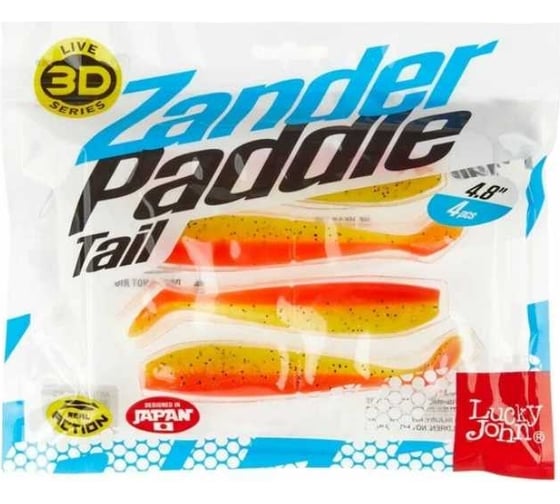 Виброхвосты LUCKY JOHN LJ 3D Series ZANDER PADDLE TAIL 4.8in, цвет Z08, 4шт. 140430-Z08