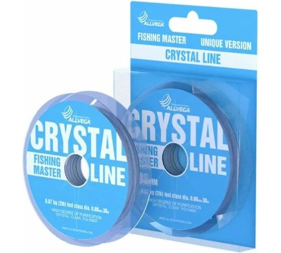 Монофильная леска ALLVEGA Fishing Master CRYSTAL 30м, 0.08мм, 0.87кг FMCR3008 1
