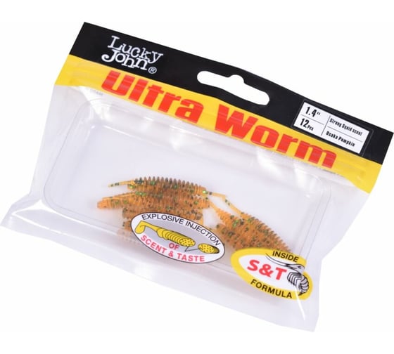 Съедобные искусственные слаги LUCKY JOHN LJ Pro Series ULTRAWORM 1,4in /PA19 12шт. 140192-PA19