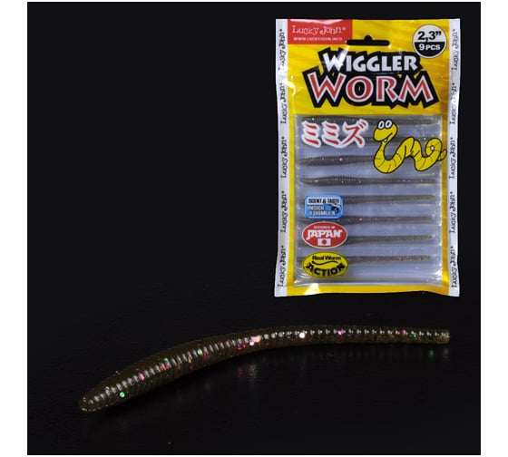 Съедобные искусственные слаги LUCKY JOHN LJ Pro Series WIGGLER WORM 2.3in /S21 9шт. 140153-S21