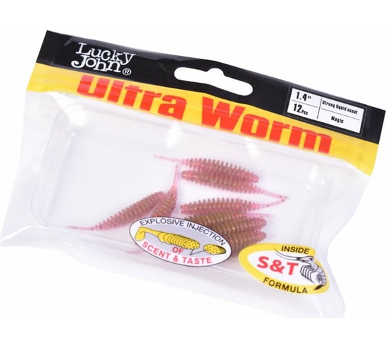 Съедобные искусственные слаги LUCKY JOHN LJ Pro Series ULTRAWORM 1,4in /S14 12шт. 140192-S14