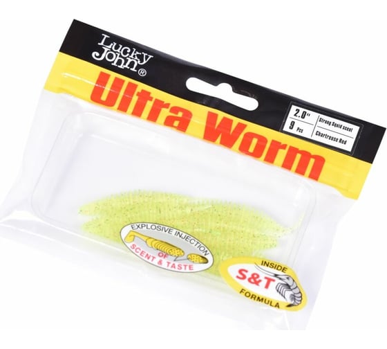 Съедобные искусственные слаги LUCKY JOHN LJ Pro Series ULTRAWORM 2,0in /S15 9шт. 140193-S15
