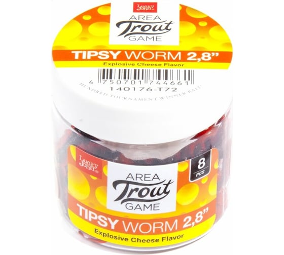 Съедобные искусственные слаги LUCKY JOHN LJ Pro Series TIPSY WORM 2.3in /T72 12шт. 140175-T72