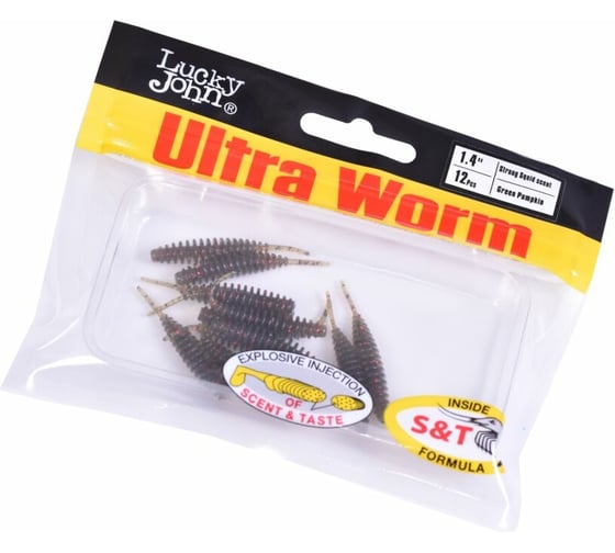 Съедобные искусственные слаги LUCKY JOHN LJ Pro Series ULTRAWORM 1,4in /PA03 12шт. 140192-PA03
