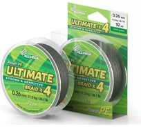 Плетеный шнур ALLVEGA Ultimate, 92 м, темно-зеленый, 0.26 мм, 17.3 кг U92DGR026