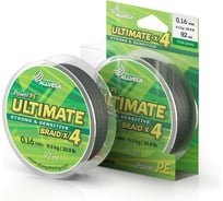 Плетеный шнур ALLVEGA Ultimate, 92 м, темно-зеленый, 0.16 мм, 9.5 кг U92DGR016