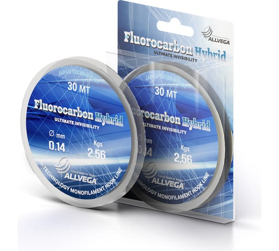 Монофильная леска ALLVEGA Fluorocarbon Hybrid, 30 м, 0.14 мм, 2.56 кг LFH3014 1