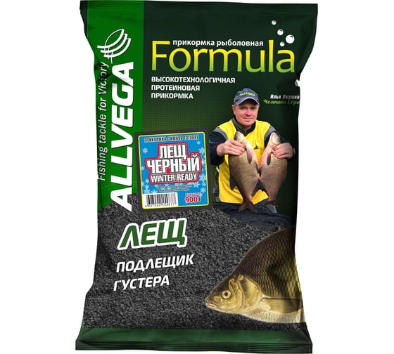 Зимняя готовая прикормка ALLVEGA Formula Winter Ready 0.9 кг ЛЕЩ ЧЕРНЫЙ GBFWR09-BLB 1