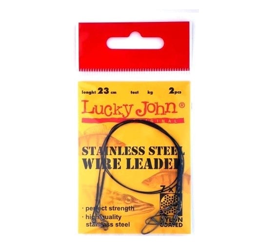 Стальные поводки Lucky John SSW, вертлюг и вертлюг с застежкой, 12 кг, 23 см, 7x7 7084-230
