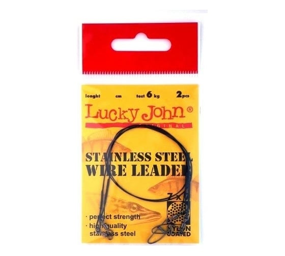 Стальные поводки Lucky John SSW, вертлюг и вертлюг с застежкой, 6 кг, 15 см, 7x7 7086-150