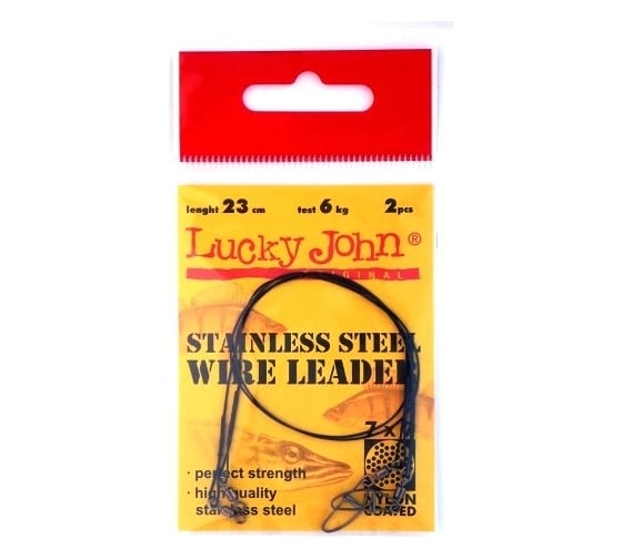 Стальные поводки Lucky John SSW, вертлюг и вертлюг с застежкой, 6 кг, 23 см, 7x7 7086-230