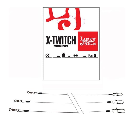 Титановые поводки LUCKY JOHN LJ Pro Series, вертлюг и застежка, d 0.30 мм, 10 кг, 25 см, 2 шт. LJP7310-025