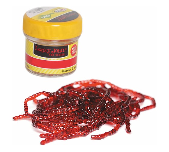 Искусственные съедобные насадки LUCKY JOHN LJ Pro Series EXTRA BLOOD WORM, мотыль, 200 шт. 140201-001 1