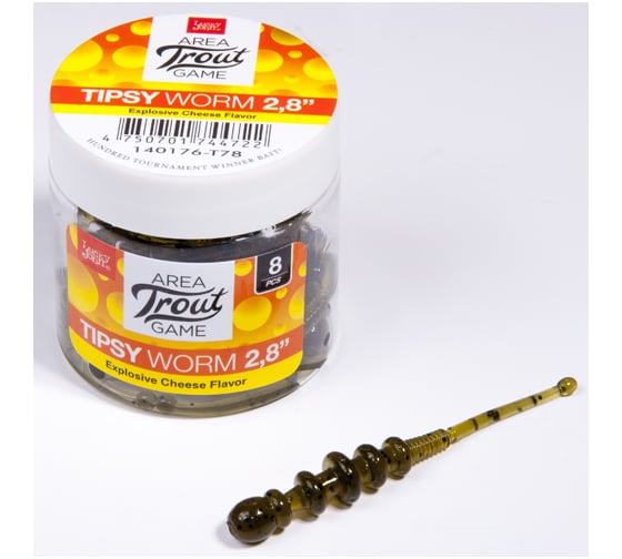 Съедобные искусственные слаги LUCKY JOHN LJ Pro Series TIPSY WORM, 2.3 дюйма (5.84 см), цвет T78, 12 шт. 140175-T78