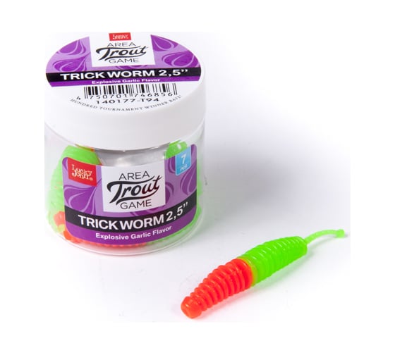 Съедобные искусственные слаги LUCKY JOHN LJ Pro Series TRICK WORM, 2.0 дюйма (5.0 см), цвет T94, 10 шт. 140160-T94