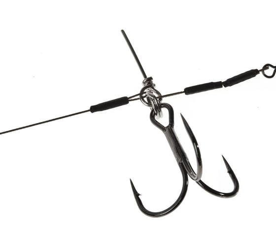 Стальная оснастка LUCKY JOHN STINGER SSW 1х7, 3.5+8.0 см, тройники № 02/0, 1 шт. LJP7401-XL
