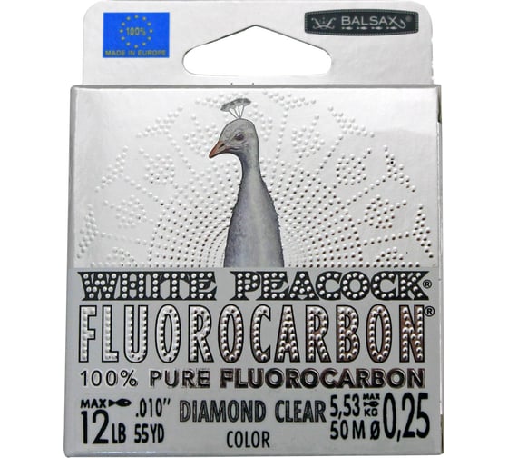 Леска Balsax WHITE PEACOCK BOX флюорокарбон 0077490 1