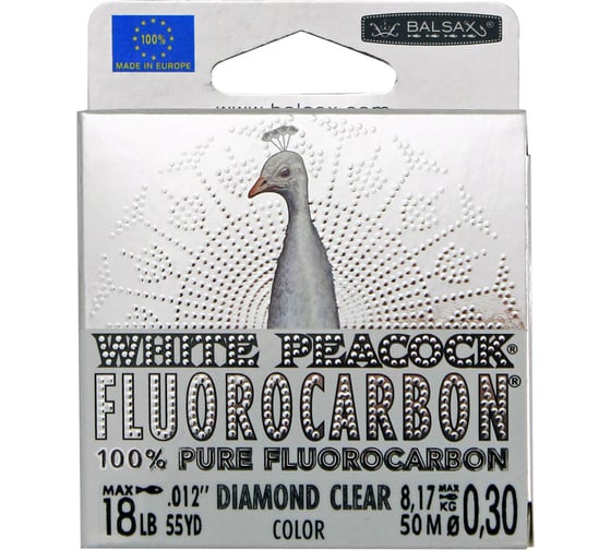 Леска Balsax WHITE PEACOCK BOX флюорокарбон 0077492