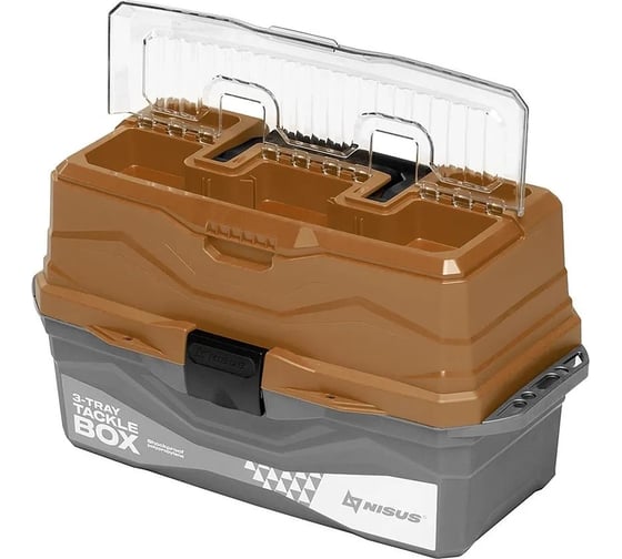 Nisus Ящик для снастей Tackle Box трехполочный золотой 00000242374