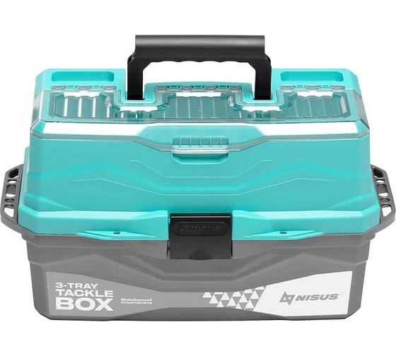 Nisus Ящик для снастей Tackle Box трехполочный бирюзовый 00000242315