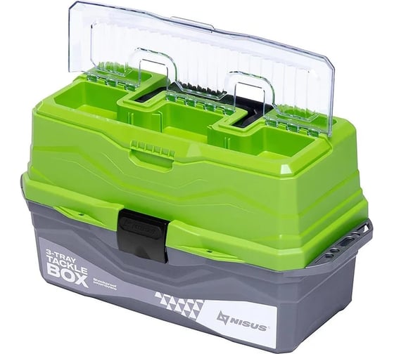 Nisus Ящик для снастей Tackle Box трехполочный зеленый 00000237608