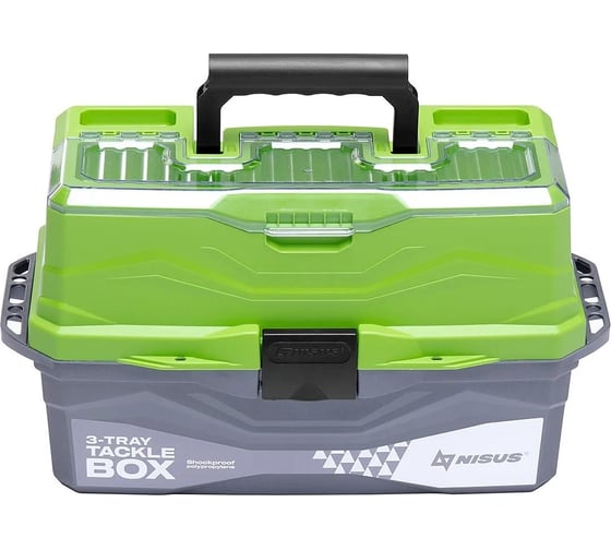 Nisus Ящик для снастей Tackle Box трехполочный зеленый 00000237608