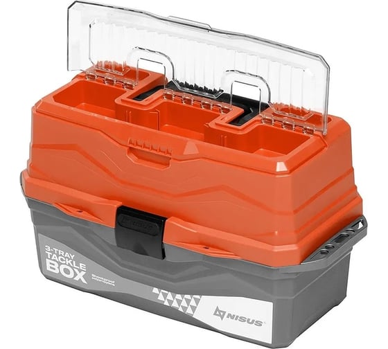 Nisus Ящик для снастей Tackle Box трехполочный оранжевый 00000241404