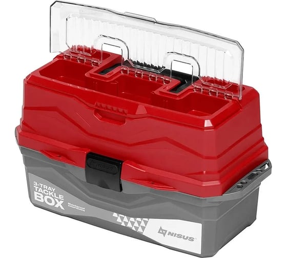 Nisus Ящик для снастей Tackle Box трехполочный красный 00000241405