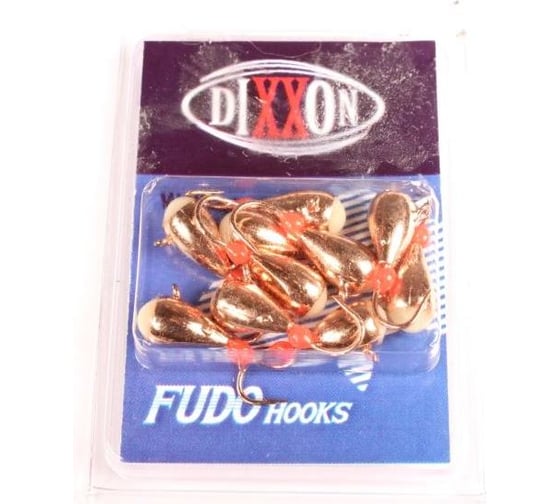 Вольфрамовая мормышка DIXXON Капля с ушком и фосфором d6,0, медь, 10 шт 0046075