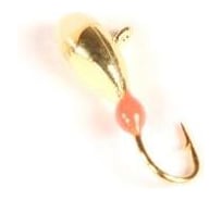 Вольфрамовая мормышка с ушком и фосфором DIXXON Капля, d3,0, золото, 10 шт 0046055