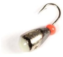 Вольфрамовая мормышка DIXXON Капля с отверстием и фосфором d5.0, черный никель, 10 шт 0046101