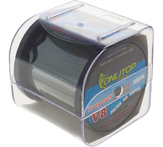 Капроновая леска ONLITOP V8 на карпа, темно-зеленая, d=0,35 мм, 1000 м, 15.85 кг 132386